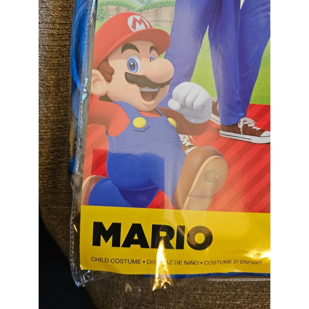 Kids Super Mario Brothers Jumpsuit‎ Costume Hat S 4-6 Mustache Disguise Dress Up